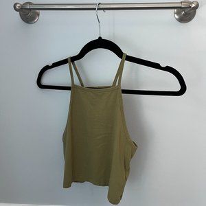 army green square neck tank top 💚